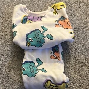 Colorful Cartoon Print Pajama Set